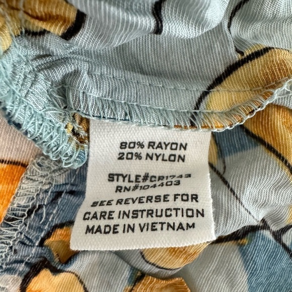 New Mine Womens Shirt Tank Fall Print Size Medium Green Yellow Casual - Picture 5 of 6